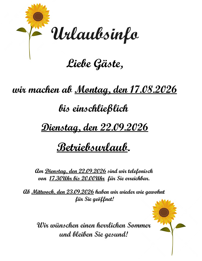 Urlaubsinfo 2026